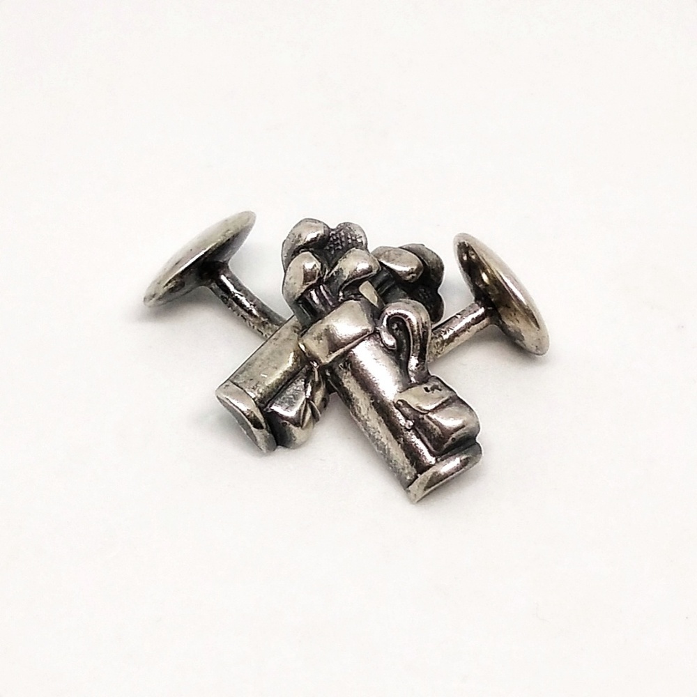 Rare Napier Sterling Silver Golf bag cuff links